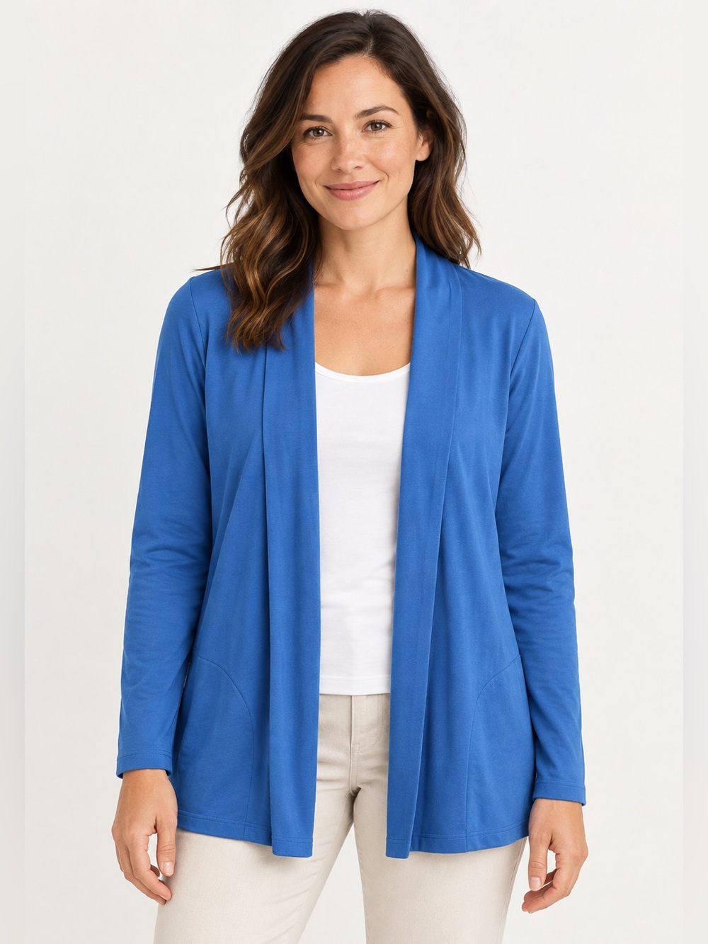 L.L. Bean Women's Open Front Cardigan - Bright Blue